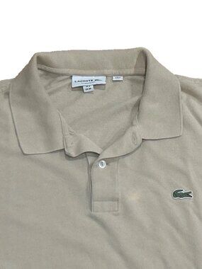 Lacoste Polo Shirt Khaki 3XL Pique Cotton Short Sleeve Mens Classic Golf Preppy